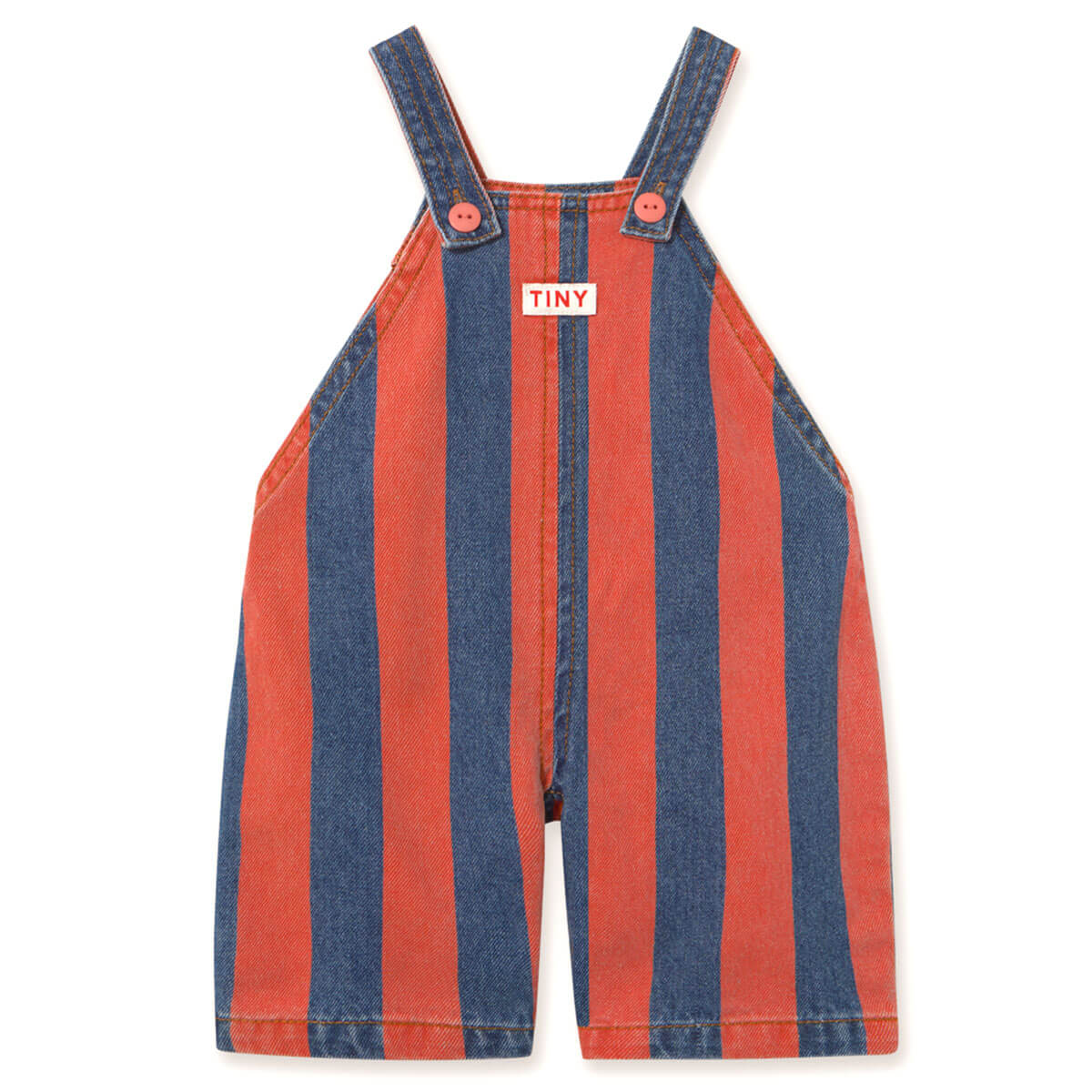 Red Stripes Denim Baby Dungaree by Tinycottons