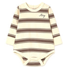 Retro Stripes Baby Body in Cacao by Tinycottons