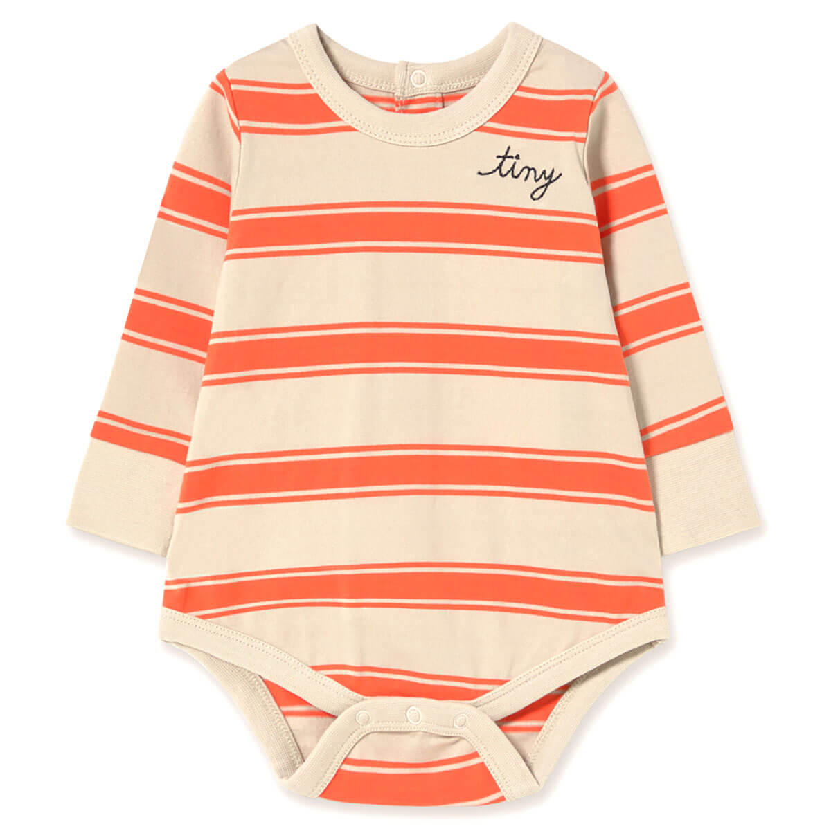 Retro Stripes Baby Body in Summer Red by Tinycottons
