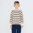 Retro Stripes Sleeve Tee in Cacao by Tinycottons