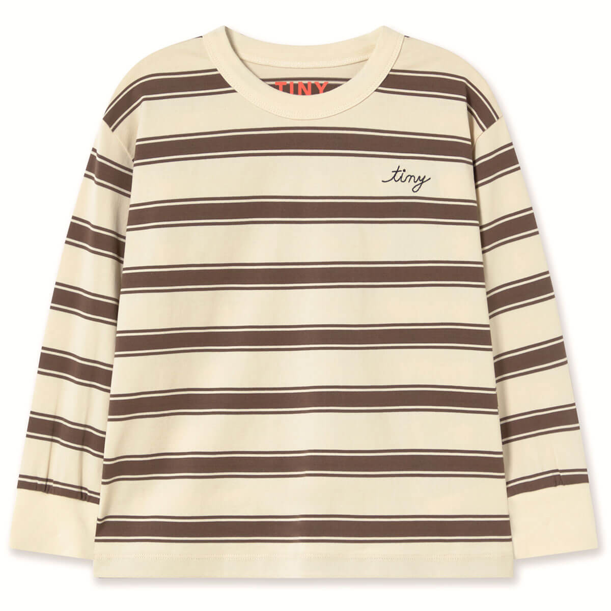 Retro Stripes Sleeve Tee in Cacao by Tinycottons
