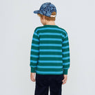 Retro Stripes Sleeve Tee in Dark Green by Tinycottons