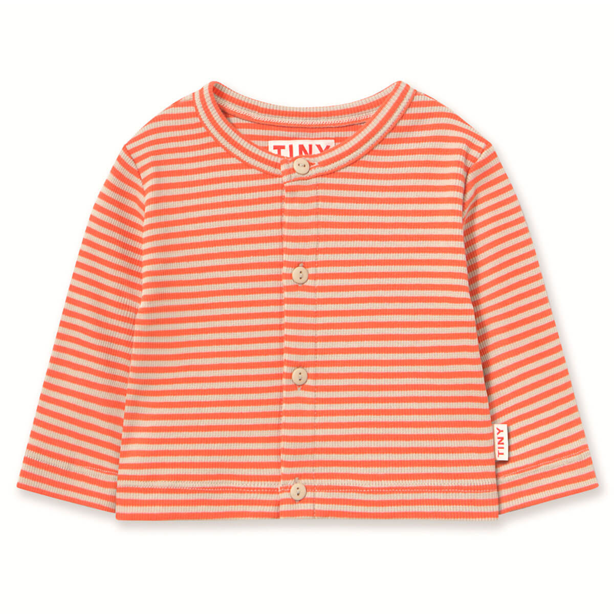 Stripes Rib Baby Jacket in Summer Red by Tinycottons