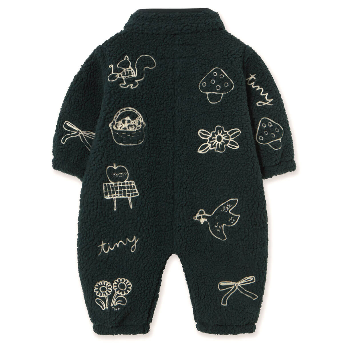 Tiny Apples Sherpa Baby One-Piece in Ink Blue by Tinycottons