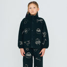 Tiny Apples Sherpa Jacket in Ink Blue by Tinycottons