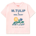 Tulip & Daisy Graphic Tee in Pastel Pink by Tinycottons