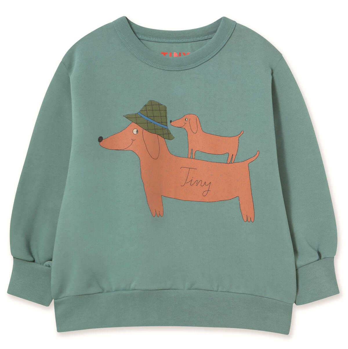 Two Dogs Graphic Sweatshirt in Teal by Tinycottons