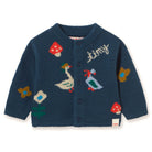 Winter Pond Baby Cardigan in Ink Blue by Tinycottons