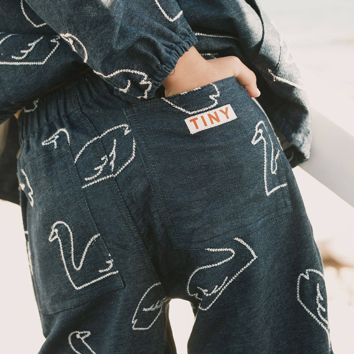 Big Swans Pant in Dark Wash Denim by Tinycottons – Junior Edition