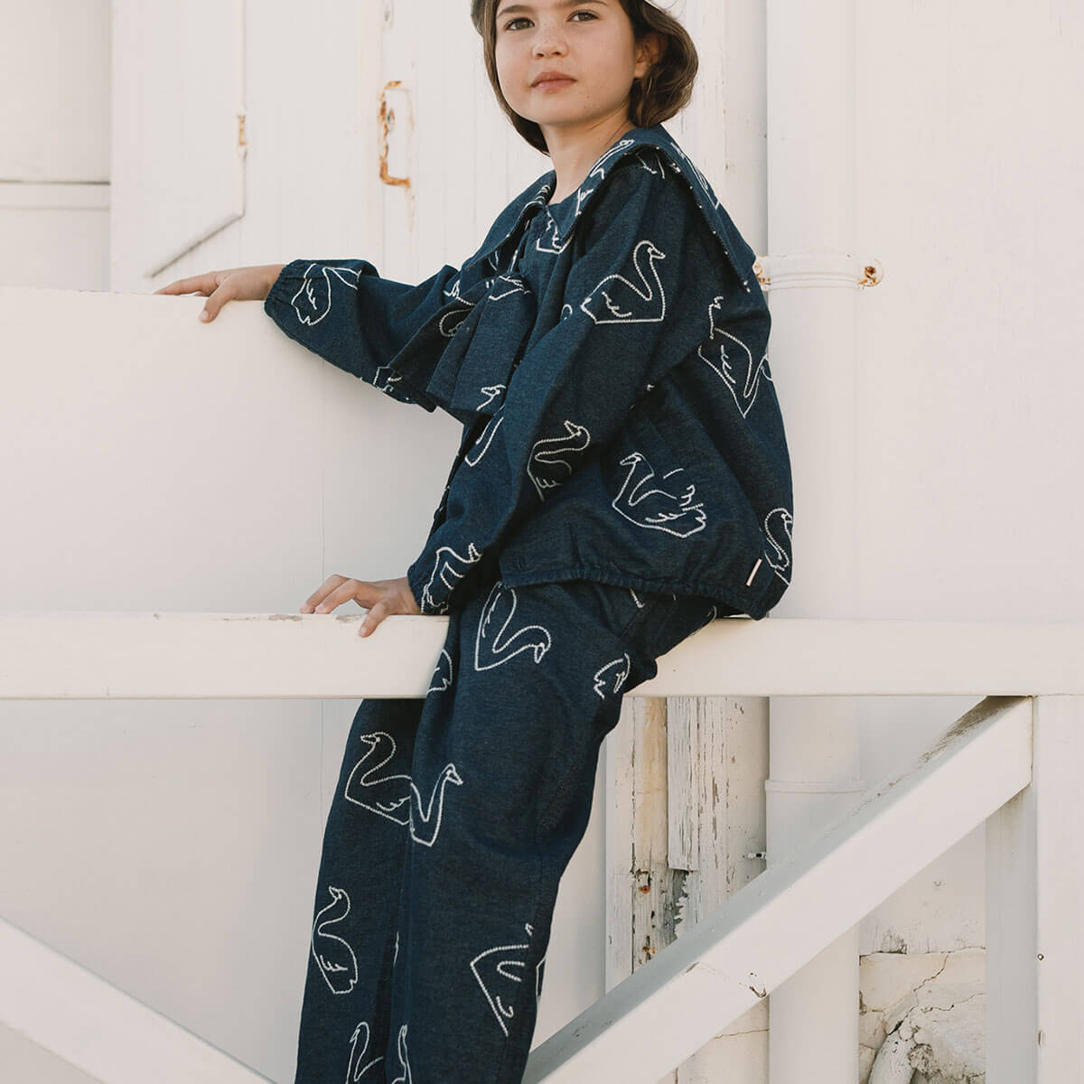 Big Swans Pant in Dark Wash Denim by Tinycottons – Junior Edition
