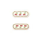 Cherries Hair Clips Set in Off White by Tinycottons