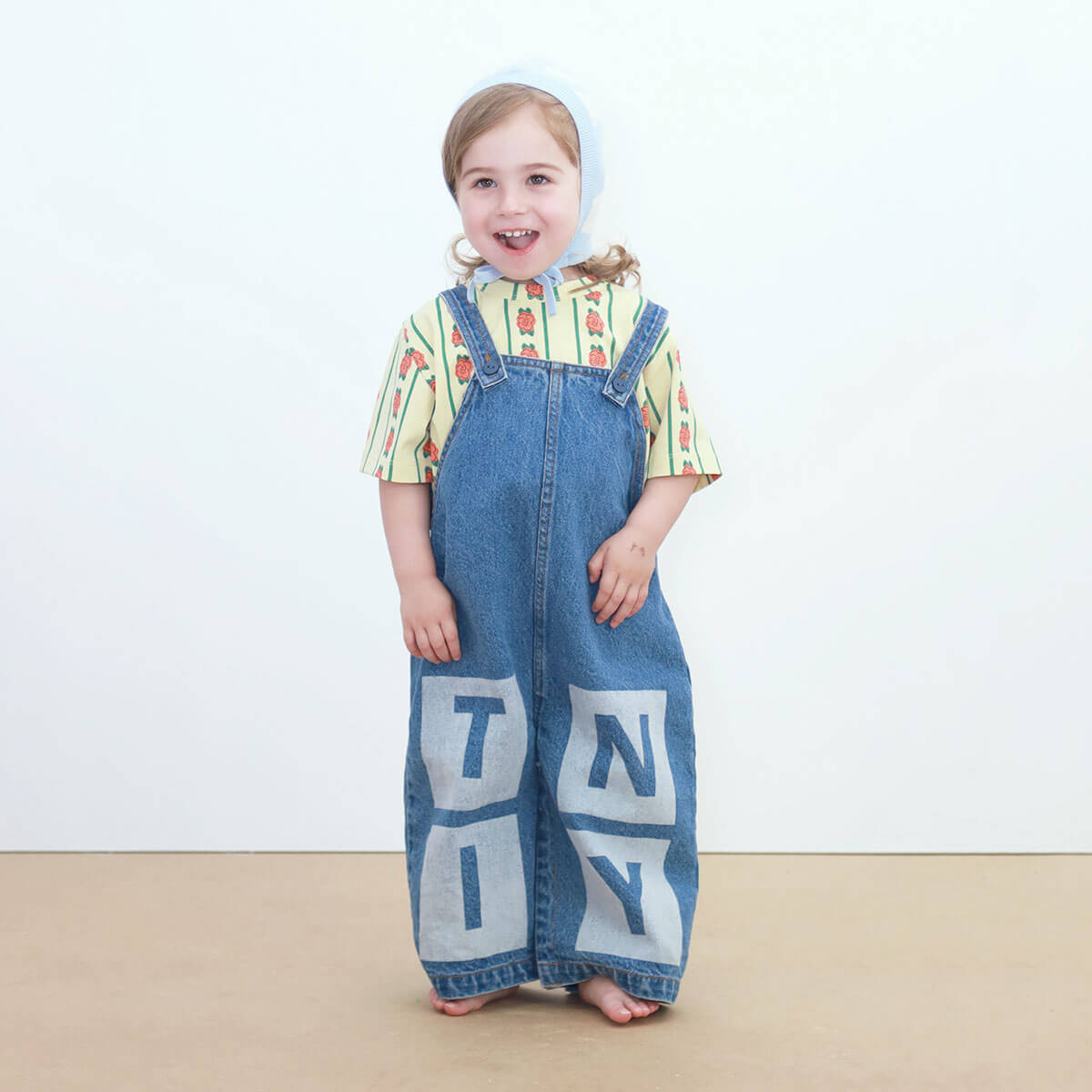 Tiny Denim Baby Dungaree in Medium Wash Denim by Tinycottons