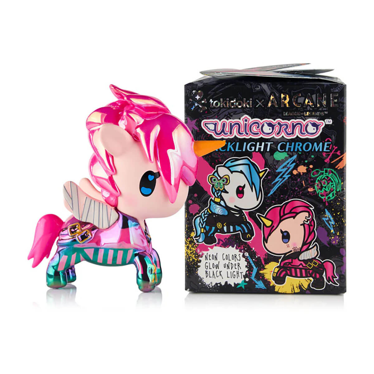 Tokidoki x Arcane Unicorno Blacklight Chrome Blind Box by Tokidoki