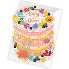Baby In Bloom Cake Shaped Greetings Card by Two For Joy Illustration