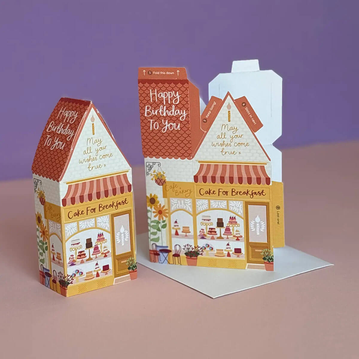 Cake For Breakfast 3D Greetings Card by Two For Joy Illustration