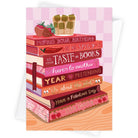 Spicy Books & Ice Coffee Bookish Greetings Card by Two For Joy Illustration