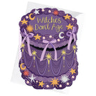 Witches Don't Age Cake Shaped Greetings Card by Two For Joy Illustration