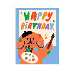 Artist Dog Birthday Greetings Card by Odile Ferraille for Wrap
