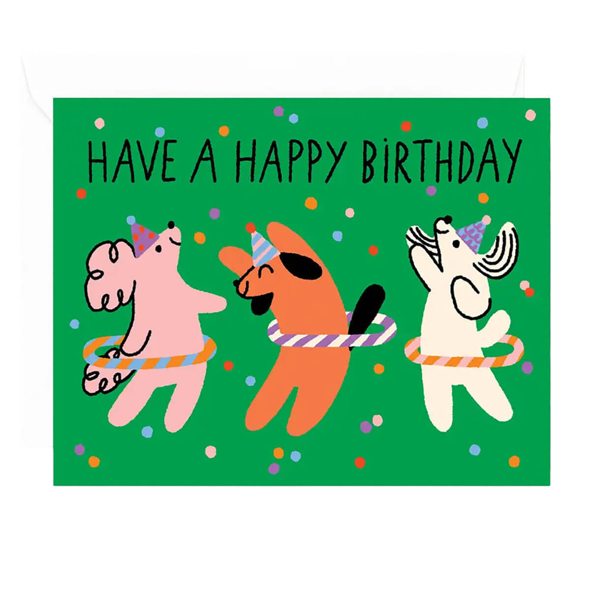 Hula Hoops Birthday Greetings Card by Odile Ferraille for Wrap