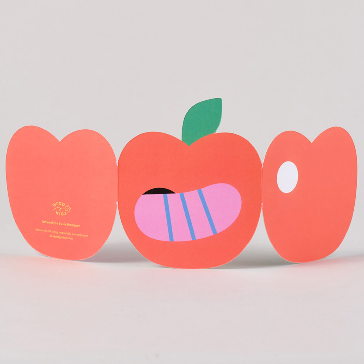 Apple Fold Out Birthday Greetings Card by Susie Hammer for Wrap