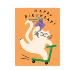Scooter Cat Birthday Greetings Card by Odile Ferraille for Wrap