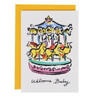 Welcome Baby Carousel Greetings Card by Rozalina Burkova for Wrap