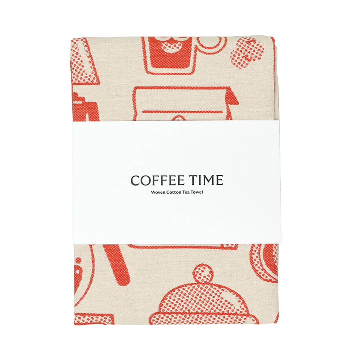 Coffee Time Woven Cotton Tea Towel by Wrap