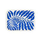 Deep Blue Leaves Small Rectangle Serving Tray by Wrap