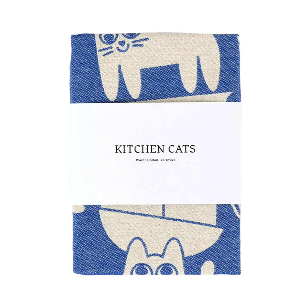 Kitchen Cats Woven Cotton Tea Towel by Wrap