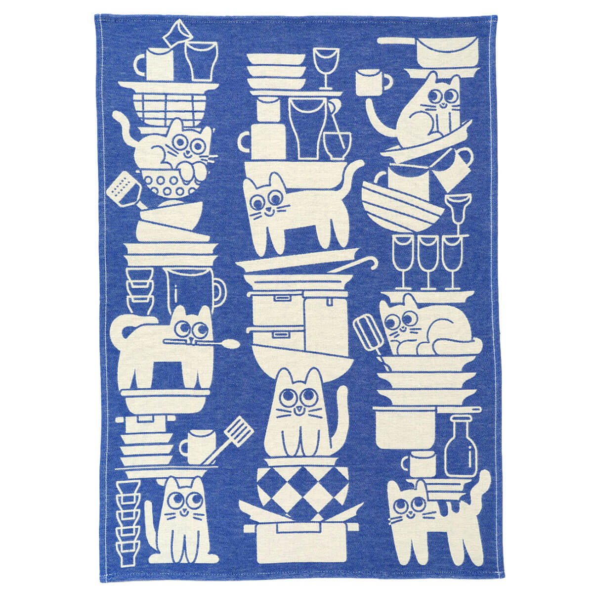 Kitchen Cats Woven Cotton Tea Towel by Wrap