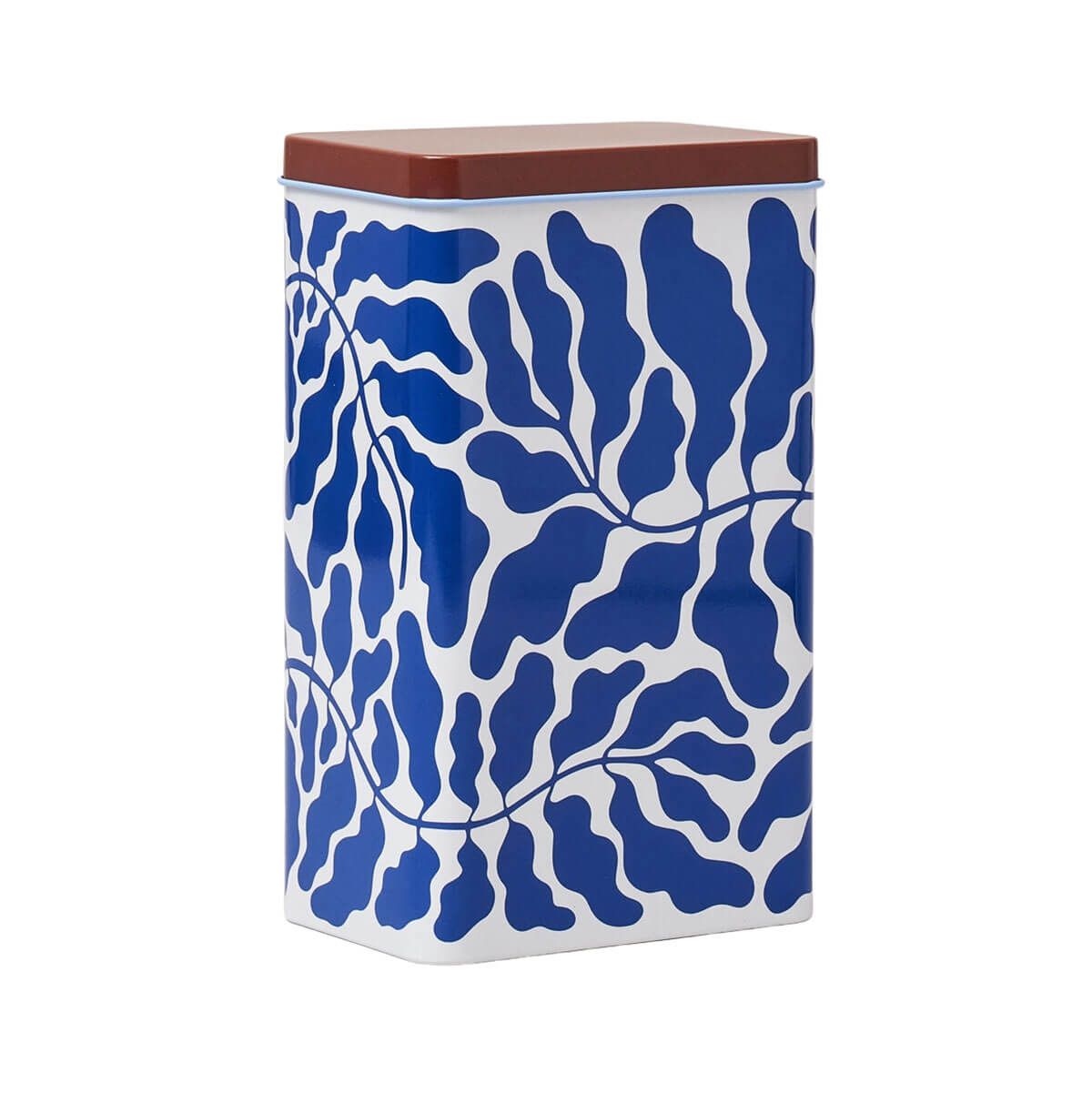 Deep Blue Leaves Kitchen Storage Tin by Wrap