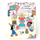 Happy Birthday Friends Greetings Card by Momoe Narazaki for Wrap