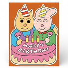 Birthday Cake Friends Greetings Card by Momoe Narazaki for Wrap