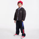 Block Pull On Pant in Rinse Denim / Brick Red by Wynken