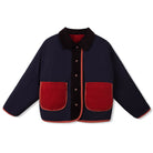 Faux Fur Reversible Jacket in Navy / Rusty Bear by Wynken