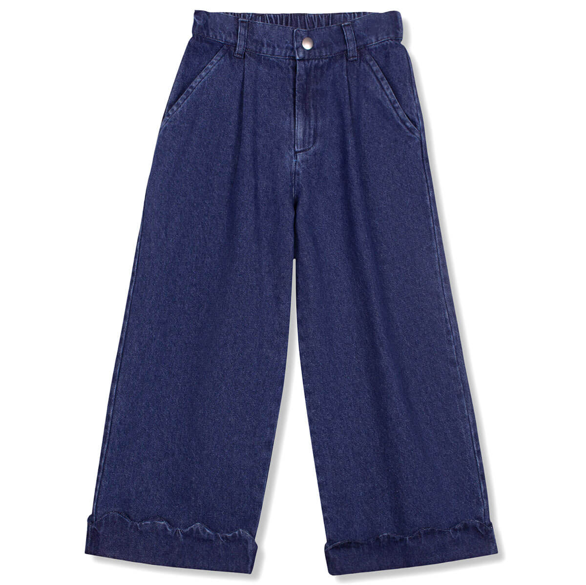 Scallop Pant in Mid Wash Denim by Wynken