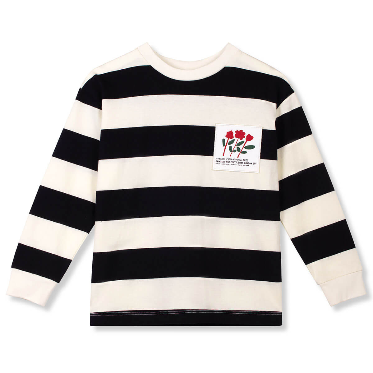 School Of Art Stripe Tee in Black / Ecru by Wynken