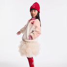 Still Life Faux Fur Jacket in Rose / Ecru by Wynken