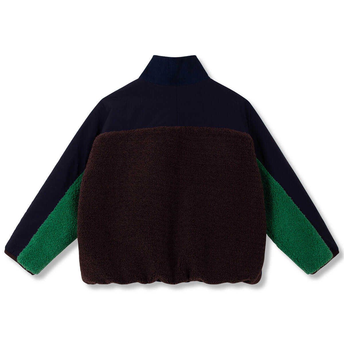 Twk Faux Fur Jacket in Navy / Studio Green by Wynken