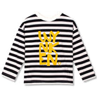 Wynken Rodeo Stripe Tee in Black / Ecru by Wynken