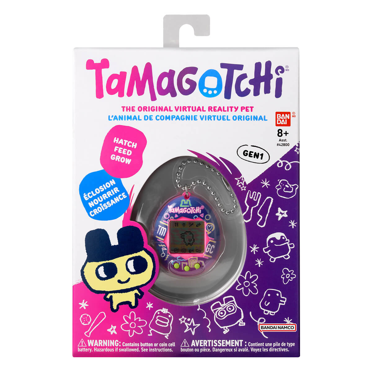 Original Tamagotchi (Gen 1) in Neon Lights by Bandai – Junior Edition