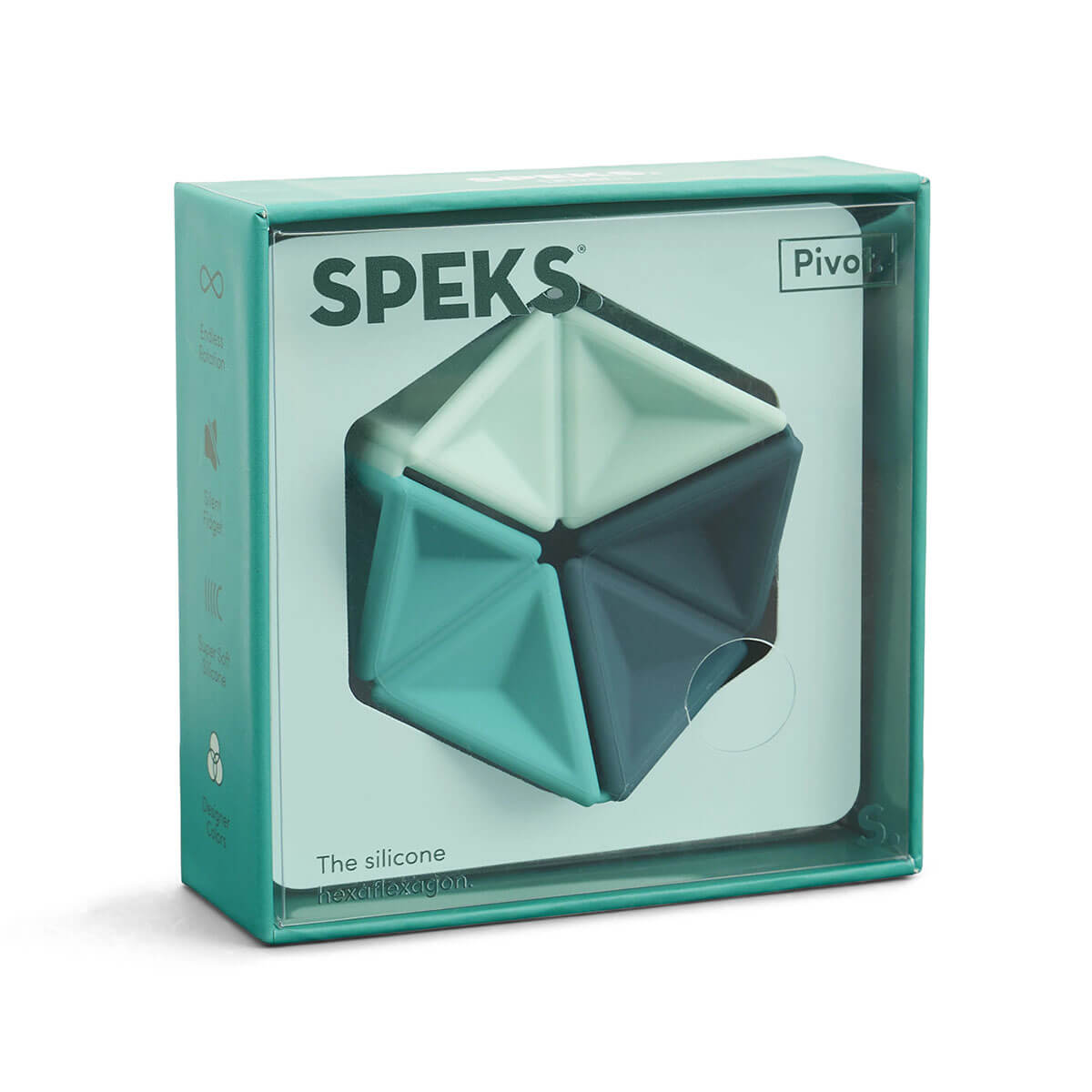 Pivot Silicone Flexagon in Teal by Speks