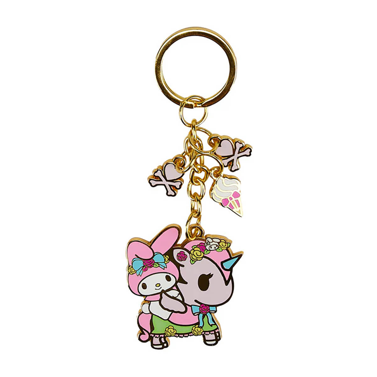 Tokidoki X Kuromi & My Melody Garden Party Enamel Charm Keyring by