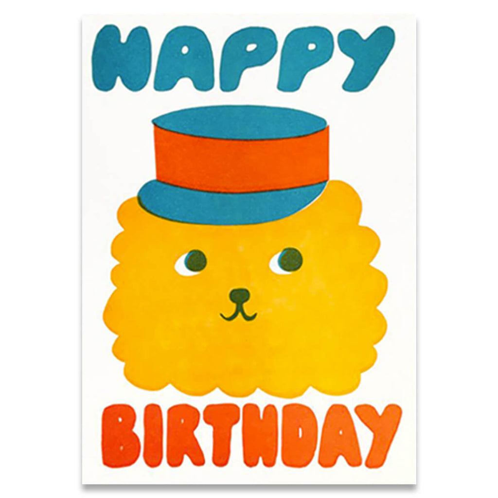 Happy Birthday Lion Letterpress Greetings Card by 1973