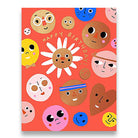 Happy Birthday Faces Greetings Card by Carolyn Suzuki for 1973