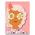 Happy Birthday Party Girl Greetings Card by Carolyn Suzuki for 1973