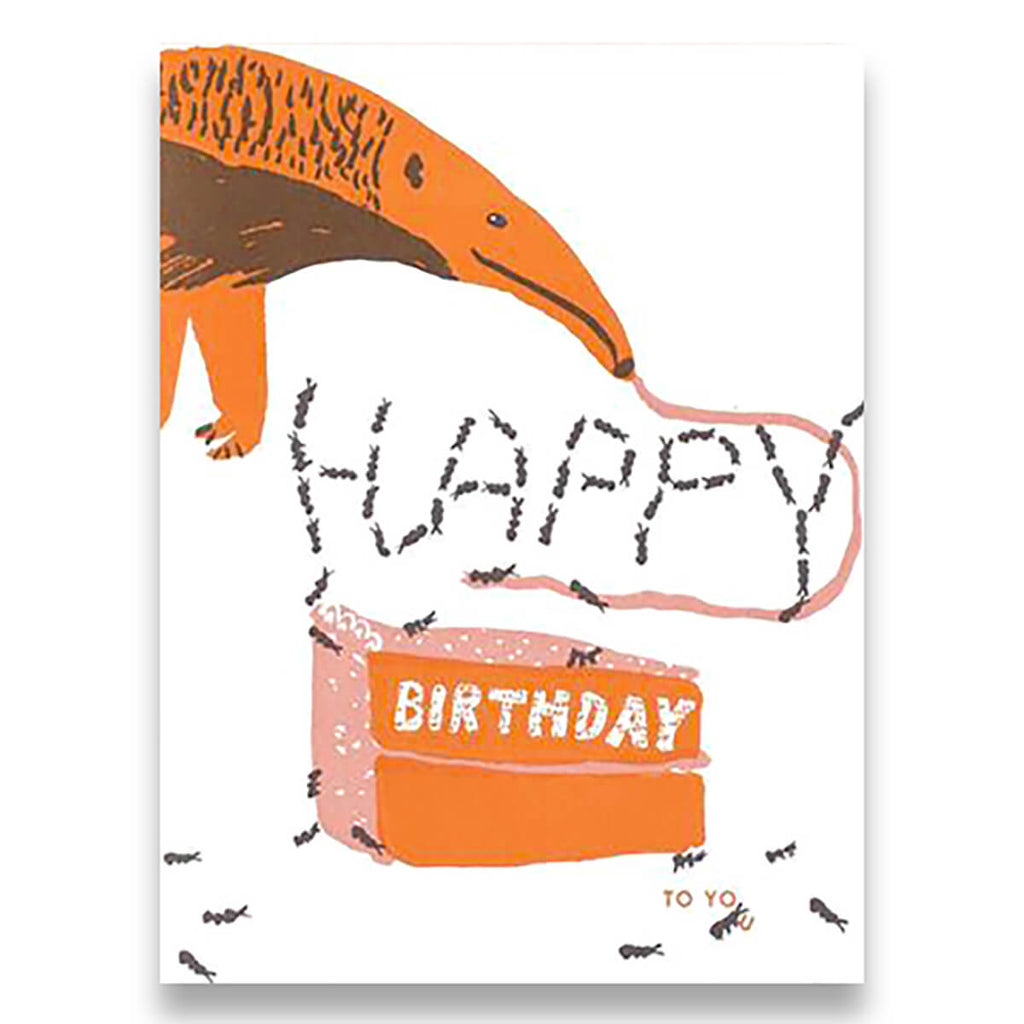 Anteater Birthday Greetings Card by Egg Press for 1973