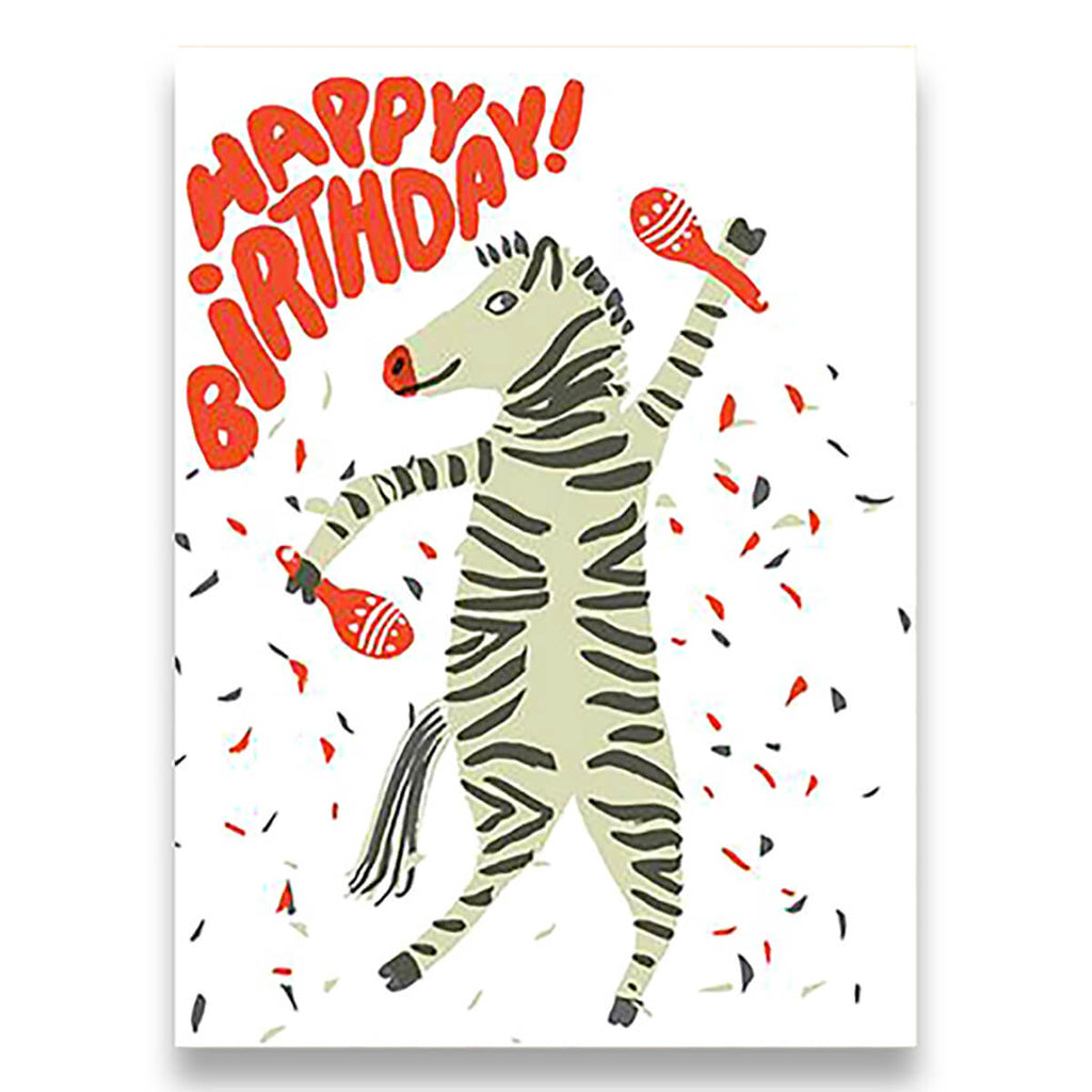 Happy Birthday Zebra Greetings Card by Egg Press for 1973
