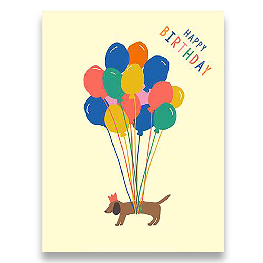 Happy Birthday Sausage Dog Greetings Card by Emma Cooter for 1973