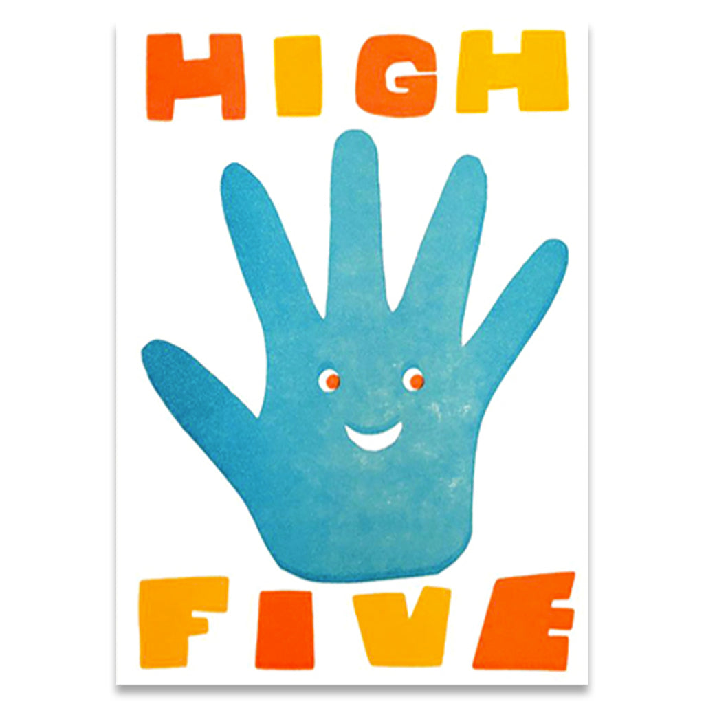 High 5 Letterpress Greetings Card by 1973
